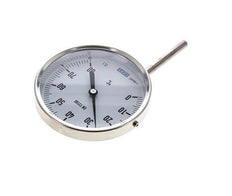 -20 to +60°C Stainless Steel Bimetallic Thermometer 100mm Cabinet 100mm Stem Bottom