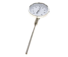 -20 to +60°C Stainless Steel Bimetallic Thermometer 100mm Cabinet 160mm Stem Bottom