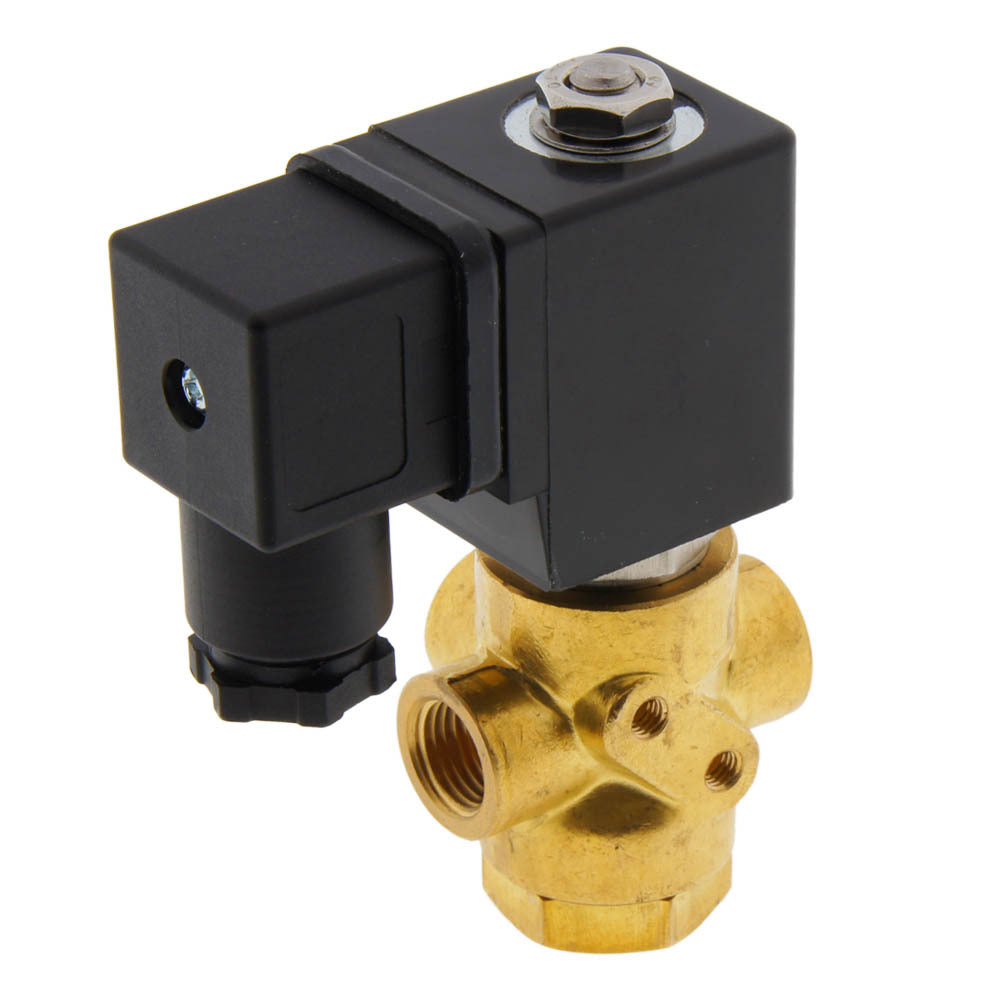 Solenoid Valve TP-DB 1/4'' 3/2 Way NO Brass FKM 0-2bar 12V DC