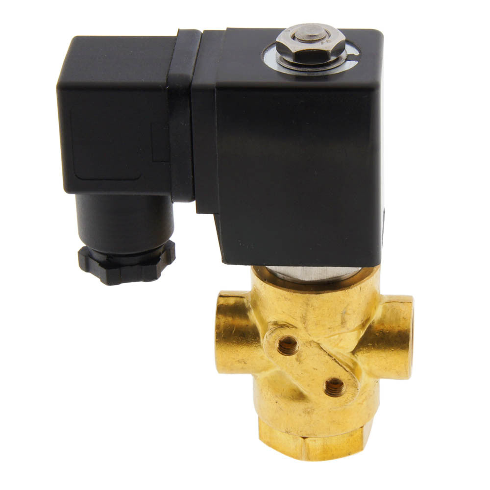 Solenoid Valve TP-DD 1/4'' 3/2 Way UN Brass FKM 0-1.7bar 230V AC