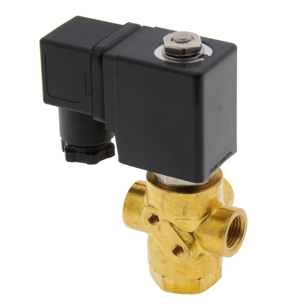 Solenoid Valve TP-DD 1/4'' 3/2 Way UN Brass FKM 0-0.8bar 24V DC