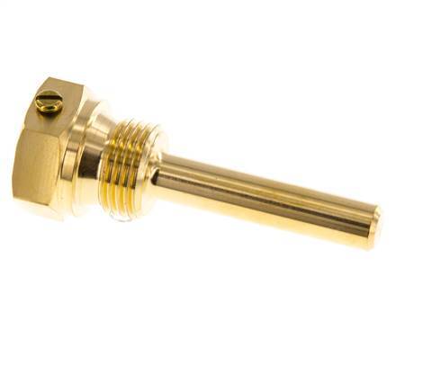 Copper Alloy G 1/2 Inch Bolt Fix Thermowell for 63mm Stem Max 160°C and 6 Bars