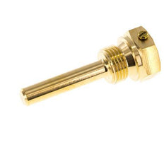 Copper Alloy G 1/2 Inch Bolt Fix Thermowell for 63mm Stem Max 160°C and 6 Bars