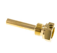 Copper Alloy G 1/2 Inch Bolt Fix Thermowell for 63mm Stem Max 160°C and 6 Bars