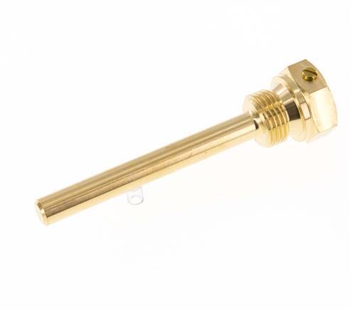 Copper Alloy G 1/2 Inch Bolt Fix Thermowell for 100mm Stem Max 160°C and 6 Bars