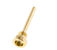 Copper Alloy G 1/2 Inch Bolt Fix Thermowell for 100mm Stem Max 160°C and 6 Bars