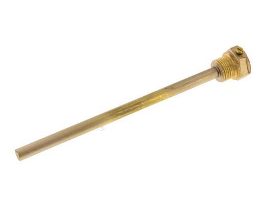 Copper Alloy G 1/2 Inch Bolt Fix Thermowell for 200mm Stem Max 160°C and 6 Bars