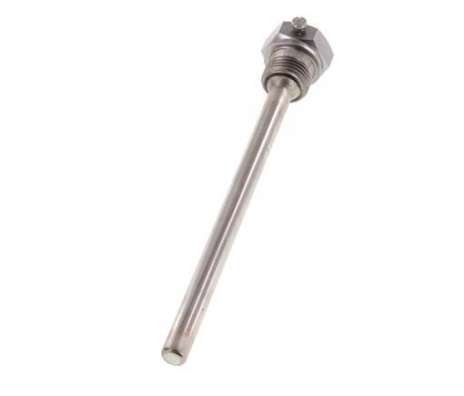 Steel St35 G 1/2 Inch Thermowell for 160mm Stem Max 600°C and 25 Bars