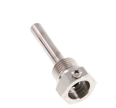 Stainless Steel G 1/2 Inch Bolt Fix Thermowell for 63mm Stem Max 600°C and 25 Bars