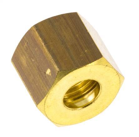 M10x1 x 6mm Brass Union nut for Compression fitting [10 Pieces]