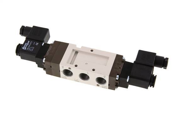 5/3 G3/8'' Center Closed Solenoid Valve 230V AC 2-10bar/28-140psi YPC