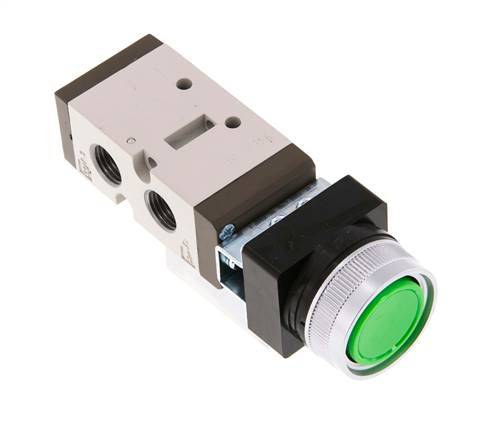 5/2 G1/4'' (G1/8'') Push Button Valve Green 0-8bar/0-112psi YPC