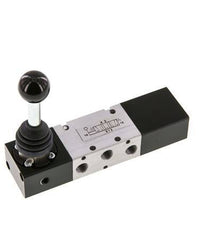 5/3 G1/8'' Exhaust Center Hand Lever Valve -0.95-10bar/-13.2-140psi