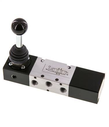 5/3 G1/8'' Exhaust Center Hand Lever Valve -0.95-10bar/-13.2-140psi