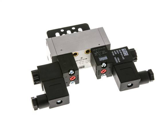 5/3 ISO 5599-1 Exhaust Center Solenoid Valve 24V DC 3-10bar/42-140psi Airtec