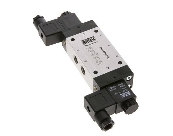 5/3 G1/4'' Exhaust Center Solenoid Valve 12V DC 3-8bar/42-112psi Airtec