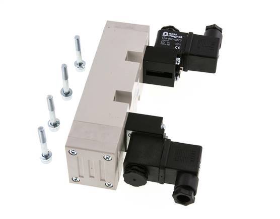 5/3 ISO 5599-2 Pressure Center Solenoid Valve 12V DC 2-10bar/28-140psi YPC