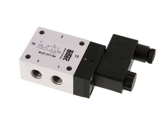 3/2 G1/4'' NO Solenoid Valve 12V DC 2.5-10bar/35.0-140psi Airtec