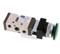 5/2 G1/4'' (G1/8'') Palm Button Valve Green 0-8bar/0-112psi YPC