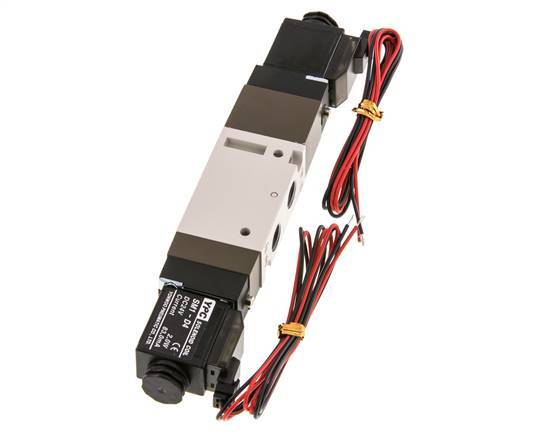 5/3 G1/8'' Pressure Center Solenoid Valve 24V DC 2-10bar/28-140psi 2-pin Plug YPC