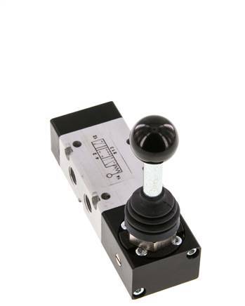 5/3 G1/8'' Center Closed Hand Lever Valve Detent -0.95-10bar/-13.2-140psi