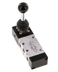 5/3 G1/8'' Center Closed Hand Lever Valve Detent -0.95-10bar/-13.2-140psi