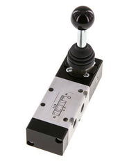 5/3 G1/8'' Center Closed Hand Lever Valve Detent -0.95-10bar/-13.2-140psi