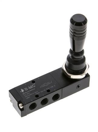 5/3 G1/8'' Center Closed Hand Lever Valve Detent 0-8bar/0-112psi E.MC