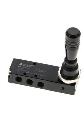 5/3 G1/8'' Center Closed Hand Lever Valve Detent 0-8bar/0-112psi E.MC