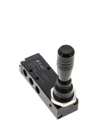 5/3 G1/8'' Center Closed Hand Lever Valve Detent 0-8bar/0-112psi E.MC