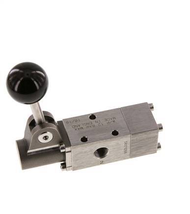 3/2 G1/4'' Hand Lever Valve Stainless Steel Detent -0.95-12bar/-13.2-168psi