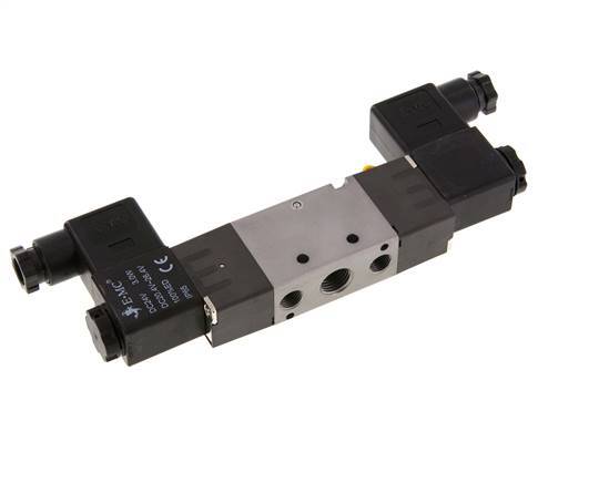 5/2 G1/4'' (G1/8'') Bistable Solenoid Valve 12V DC 1.5-8bar/21.0-112psi E.MC