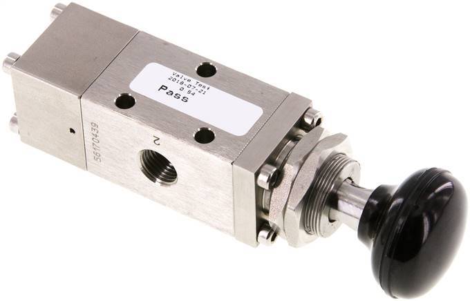 3/2 G1/4'' (G1/8'') Push Button Valve Stainless Steel Detent -0.95-12bar/-13.2-168psi