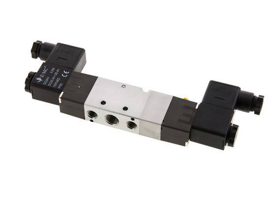5/3 G1/4'' (G1/8'') Exhaust Center Solenoid Valve 24V AC 1.5-8bar/21.0-112psi E.MC
