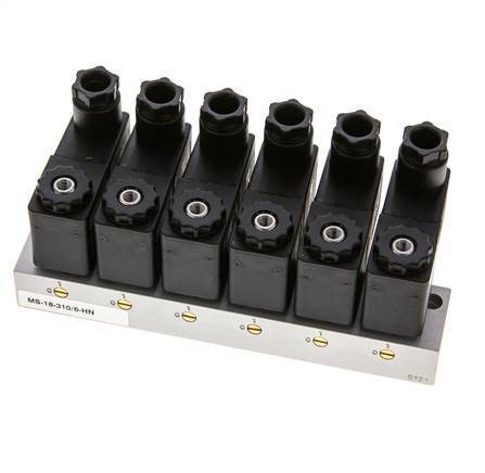 6x3/2 G1/8'' NC Solenoid Valve 230V AC -0.95-10bar/-13.2-140psi Airtec