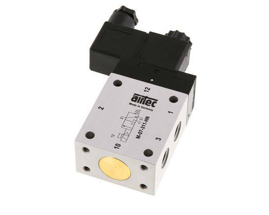 3/2 G1/4'' NC Solenoid Valve 12V DC 2.5-10bar/35.0-140psi Airtec