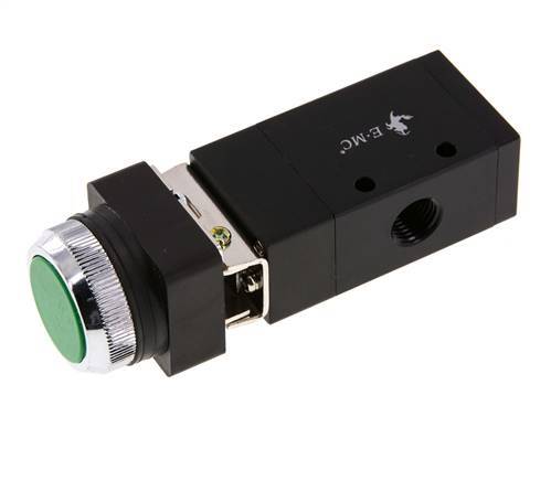 3/2 G1/4'' Universal Push Button Valve Green 0-8bar/0-112psi E.MC