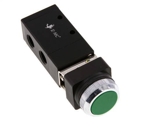 3/2 G1/4'' Universal Push Button Valve Green 0-8bar/0-112psi E.MC