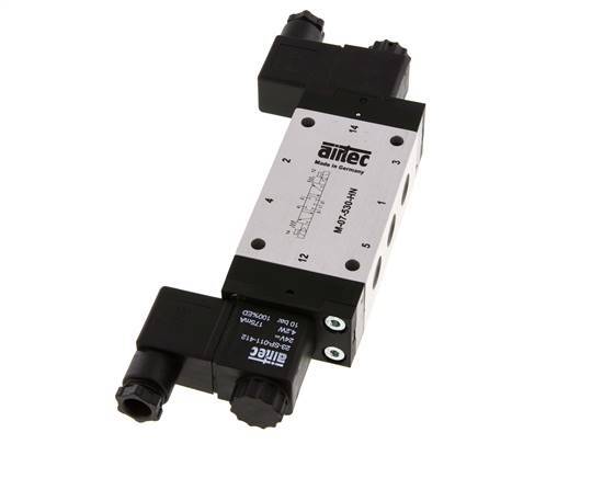 5/3 G1/4'' Center Closed Solenoid Valve 24V AC 3-8bar/42-112psi Airtec