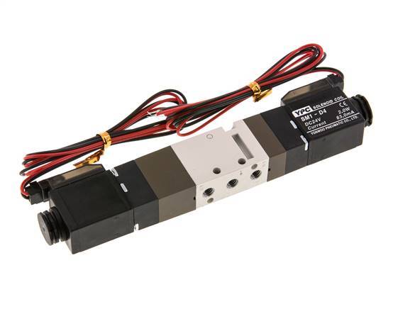 5/3 M5 Center Closed Solenoid Valve 24V DC 2-10bar/28-140psi 2-pin Plug YPC