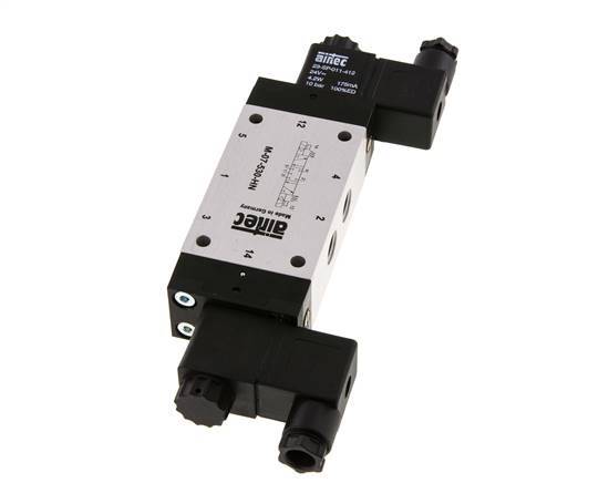 5/3 G1/4'' Center Closed Solenoid Valve 24V DC 3-8bar/42-112psi Airtec