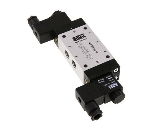 5/3 G1/4'' Center Closed Solenoid Valve 24V DC 3-8bar/42-112psi Airtec