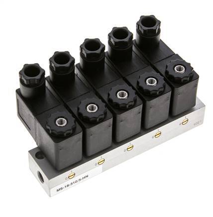 5x3/2 G1/8'' NC Solenoid Valve 230V AC -0.95-10bar/-13.2-140psi Airtec