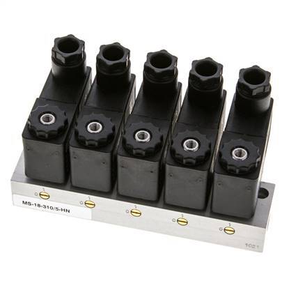 5x3/2 G1/8'' NC Solenoid Valve 230V AC -0.95-10bar/-13.2-140psi Airtec