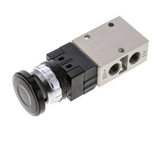 3/2 G1/4'' Palm Button Valve Black 0-8bar/0-112psi YPC