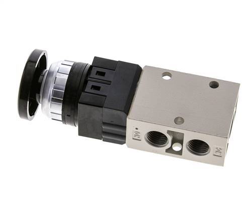 3/2 G1/4'' Palm Button Valve Black 0-8bar/0-112psi YPC