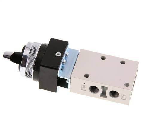 3/2 G1/8'' Rotary Switch Valve Black 0-8bar/0-112psi YPC