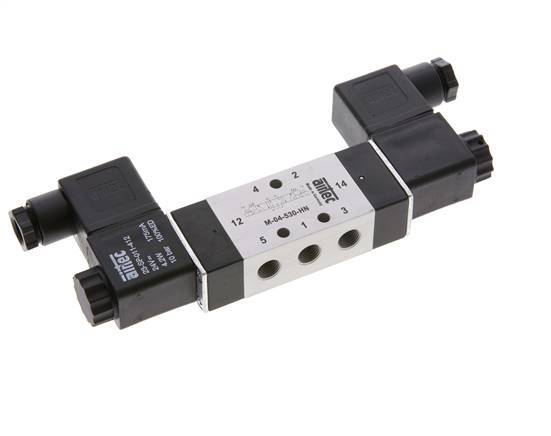 5/3 G1/8'' Center Closed Solenoid Valve 230V AC 3-10bar/42-140psi Airtec