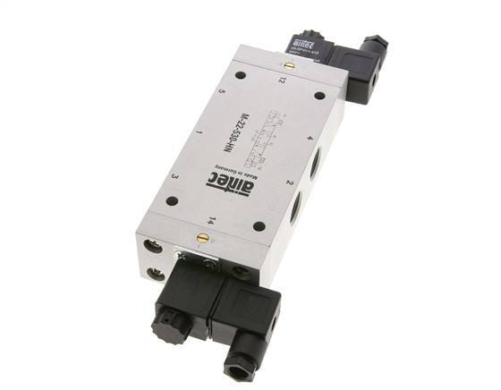 5/3 G1/2'' Center Closed Solenoid Valve 24V DC 3-10bar/42-140psi Airtec