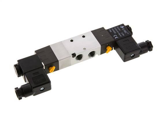 5/3 G1/4'' (G1/8'') Pressure Center Solenoid Valve 230V AC 1.5-8bar/21.0-112psi E.MC
